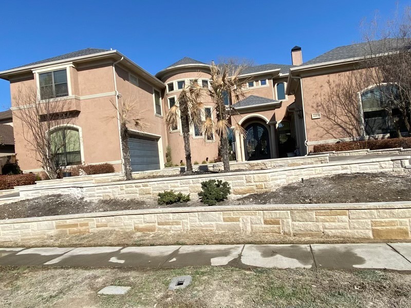 Middle area landscaping after