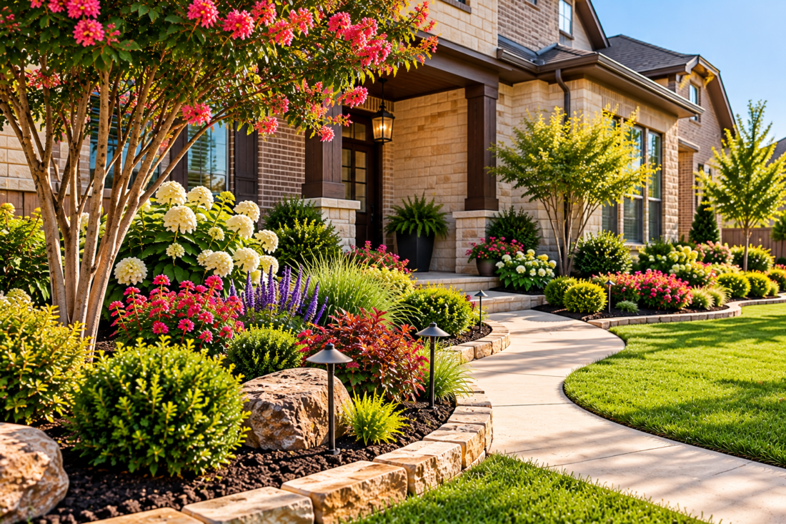 little elm landscaped flower beds