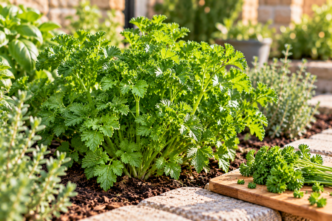 parsley in garden