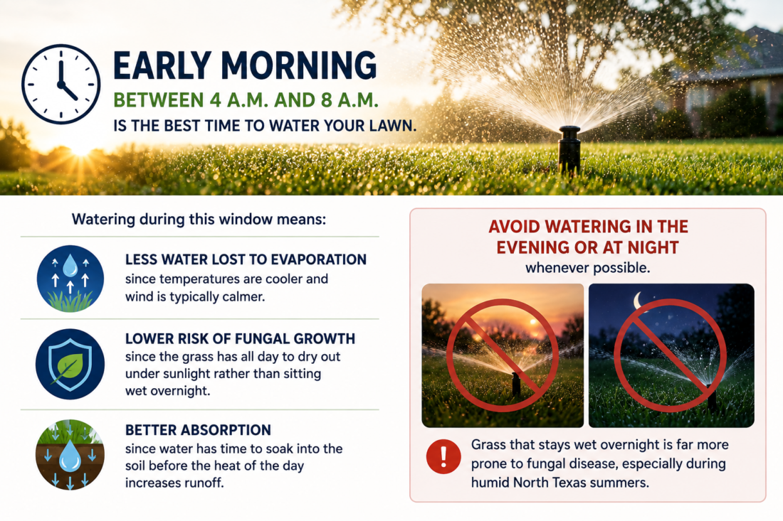 when to water lawn