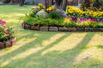 make a garden border with bricks