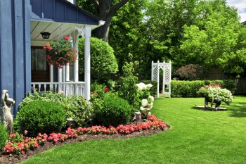 landscaped front yard